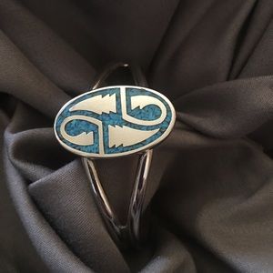 Sterling Silver Turquoise inlay Cuff